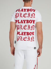 White Studded Playboy T-Shirt