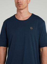 Navy Half Sleeve Round Neck T-Shirt