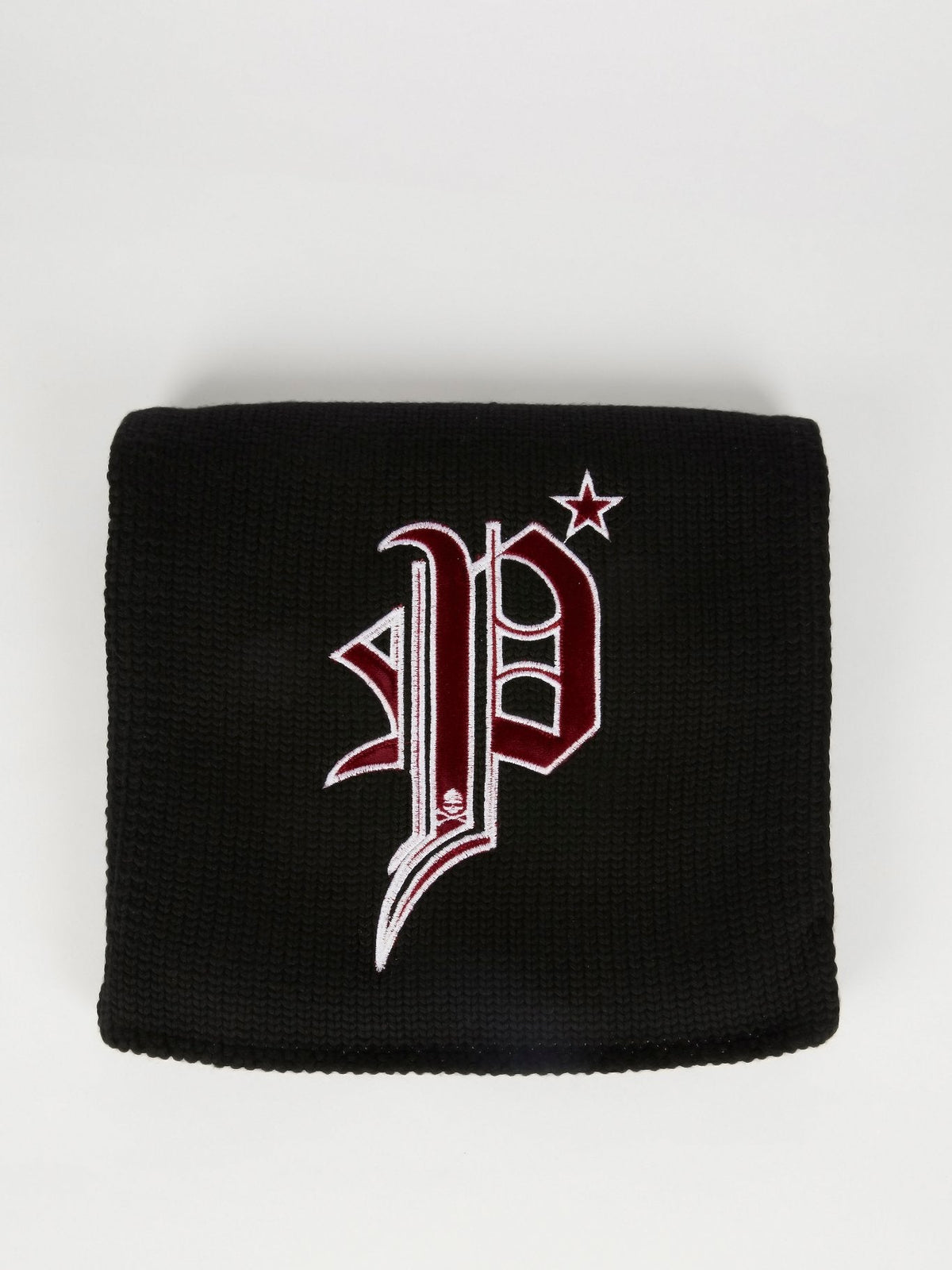 Gothic Plein Logo Embroidered Scarf