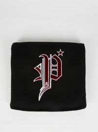 Gothic Plein Logo Embroidered Scarf