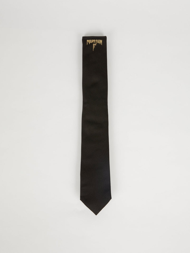 Black Logo Tight Tie