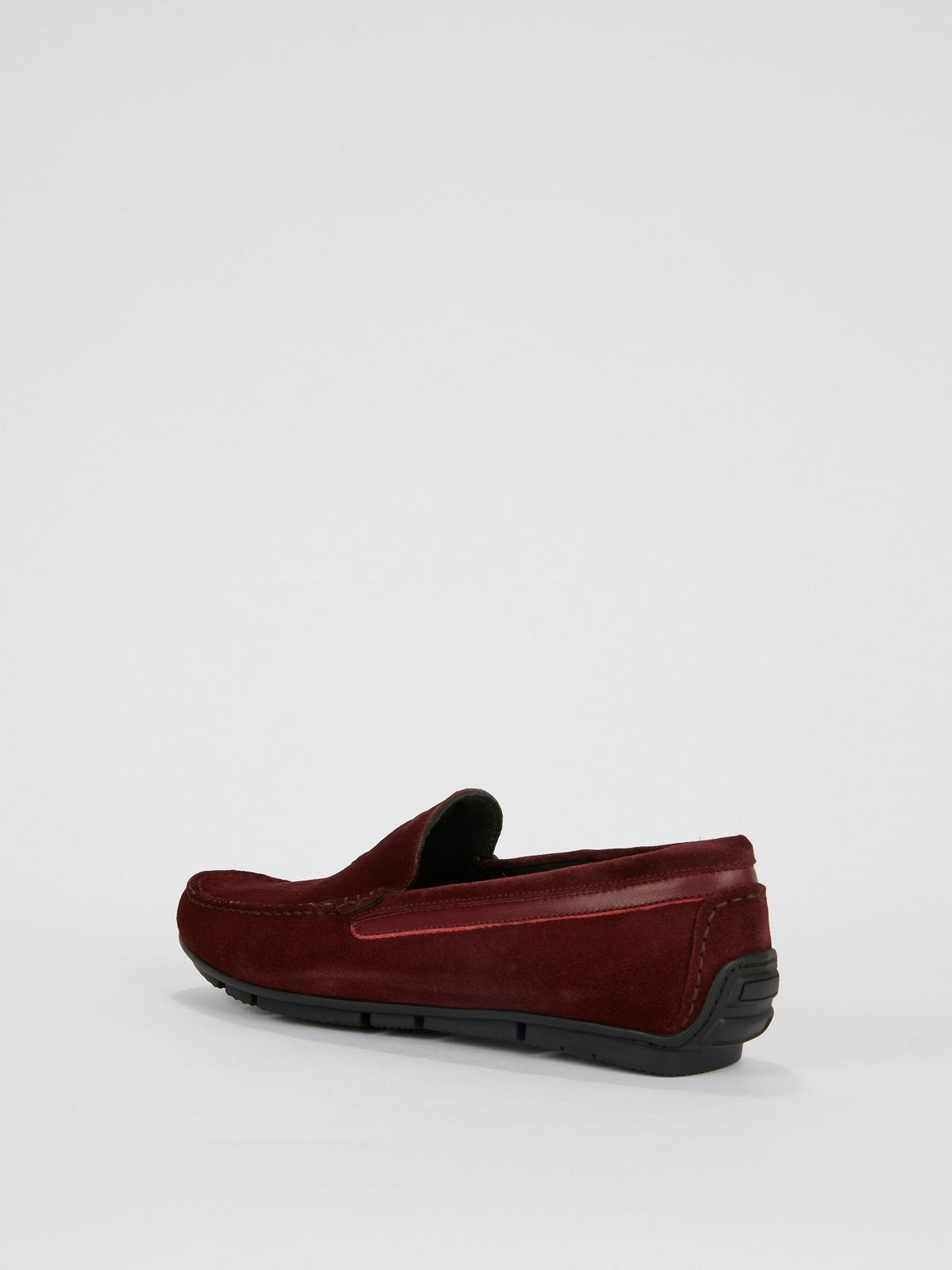 Burgundy Suede Logo Loafers