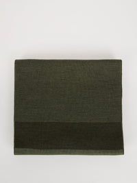 Olive Ribbed Logo Scarf