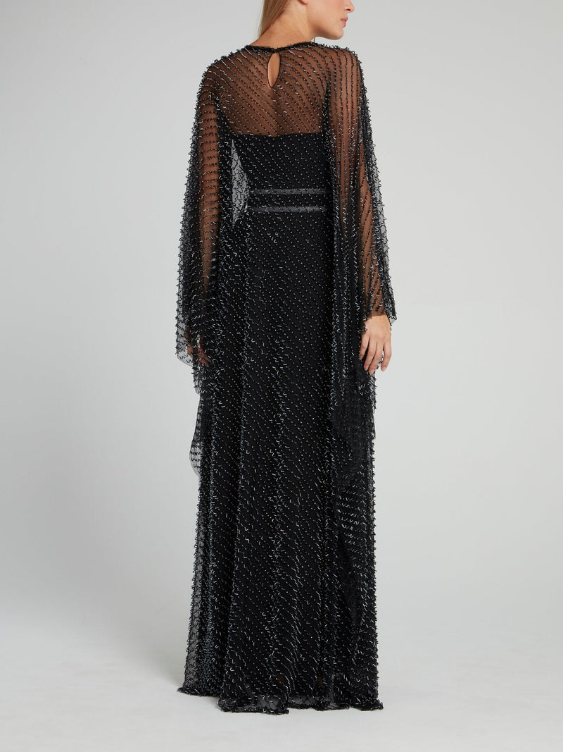 Black Multi-Bead Maxi Dress