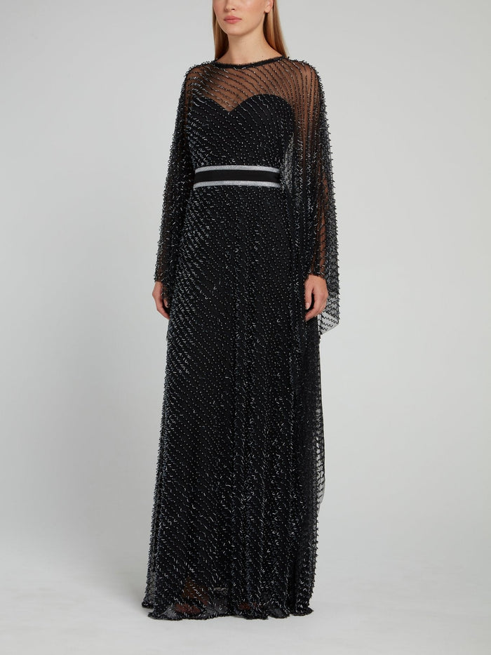 Black Multi-Bead Maxi Dress