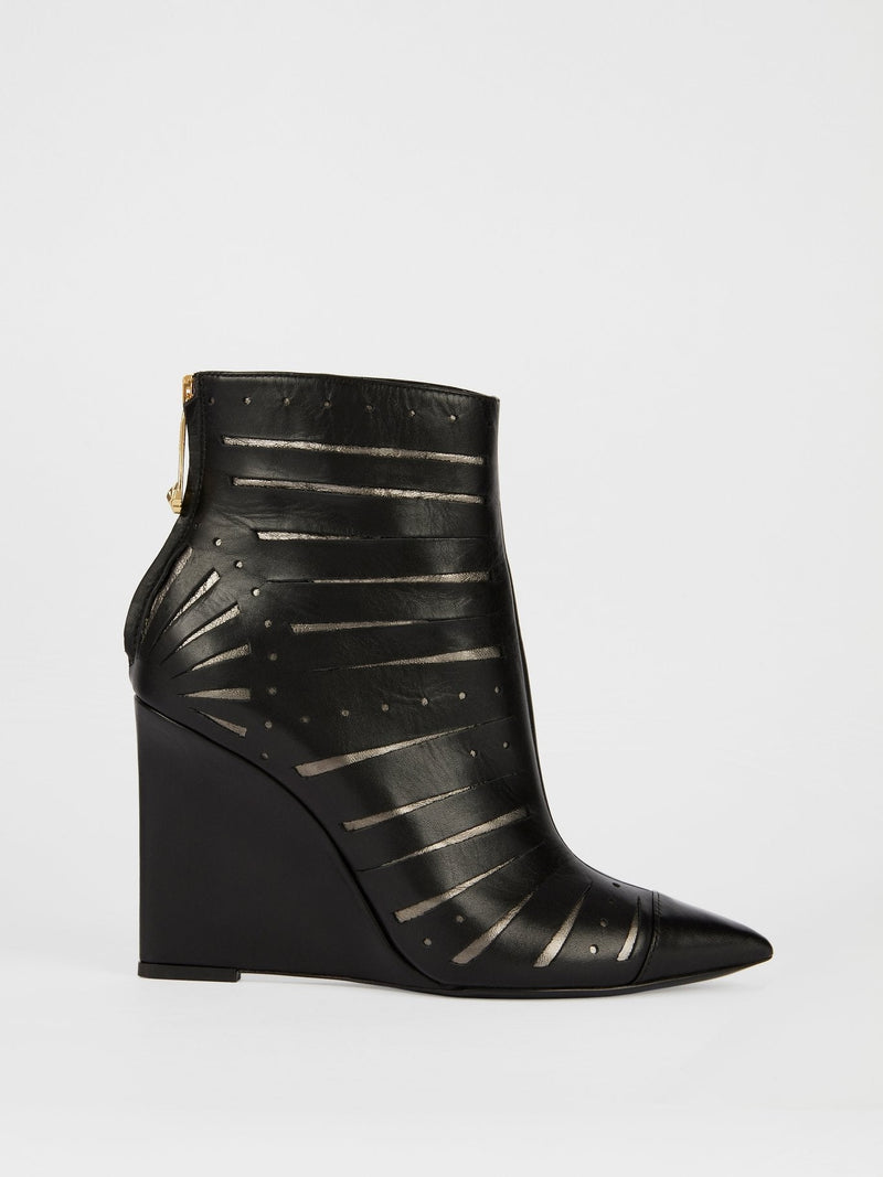 Black Leather Ankle Boots