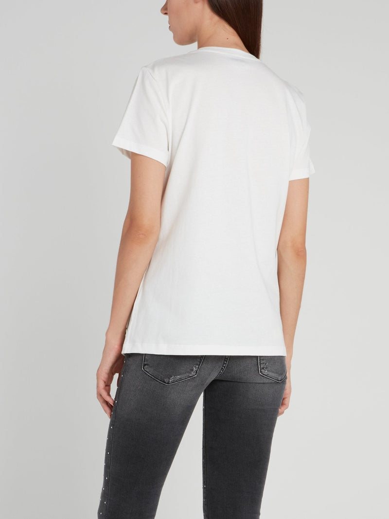 White Studded Logo T-Shirt