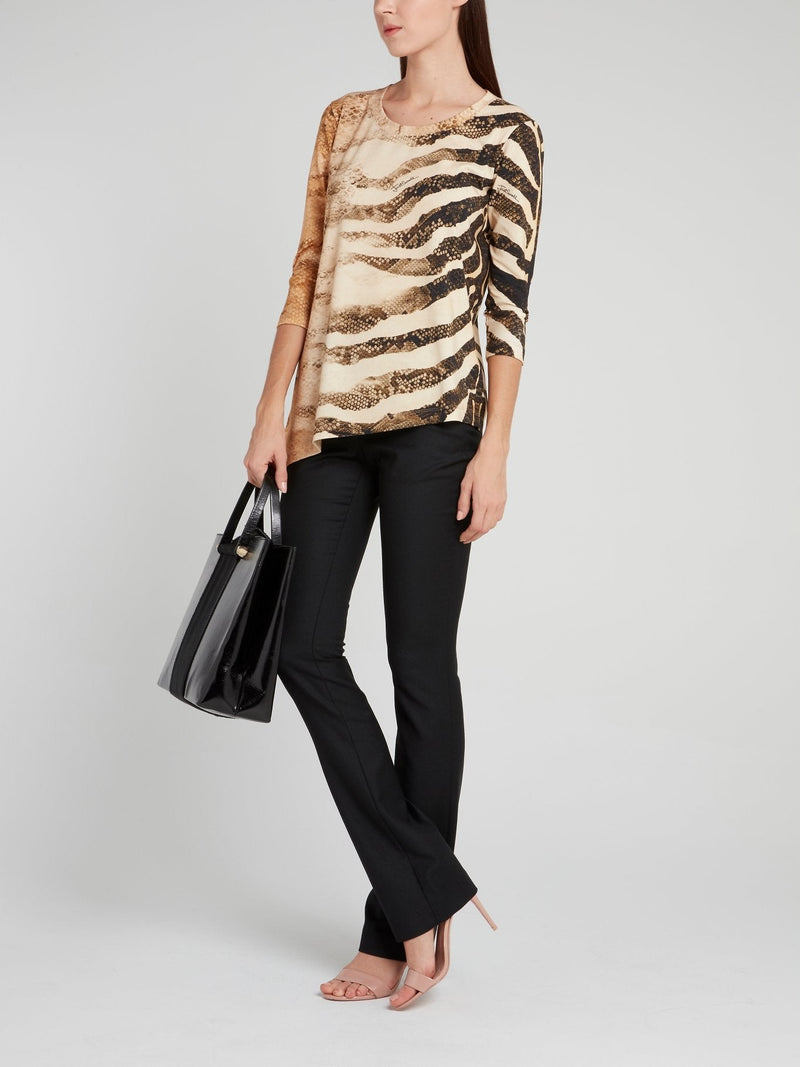 Animal Print Asymmetric Top