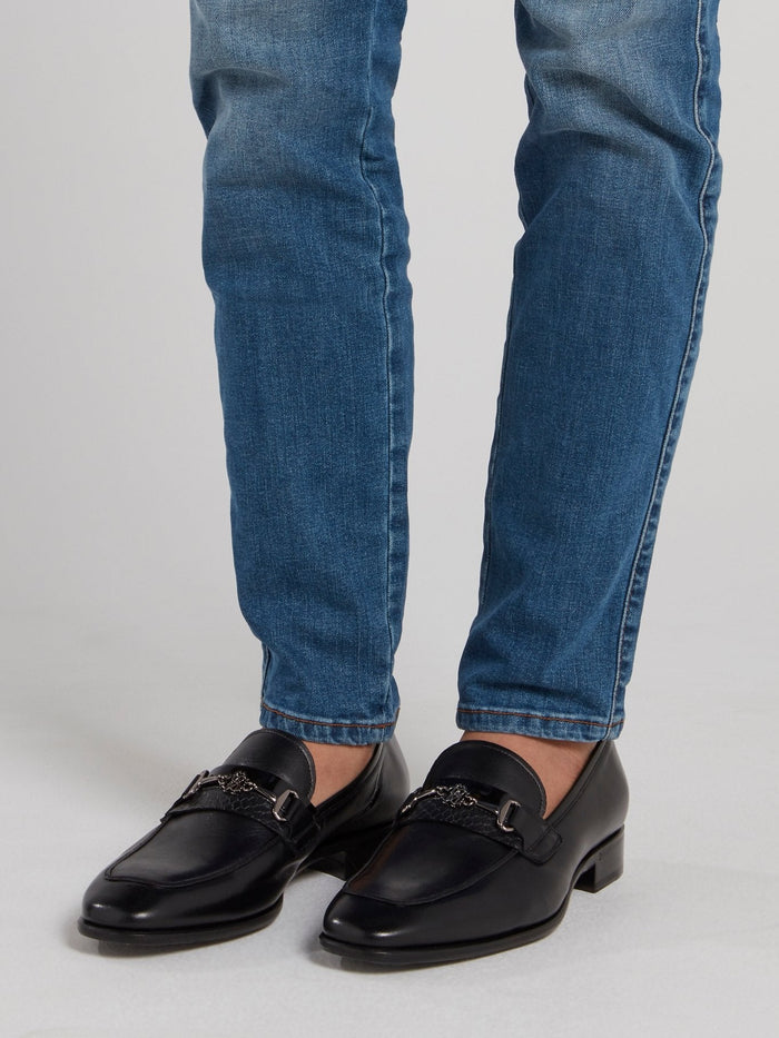 Black Classic Leather Loafers