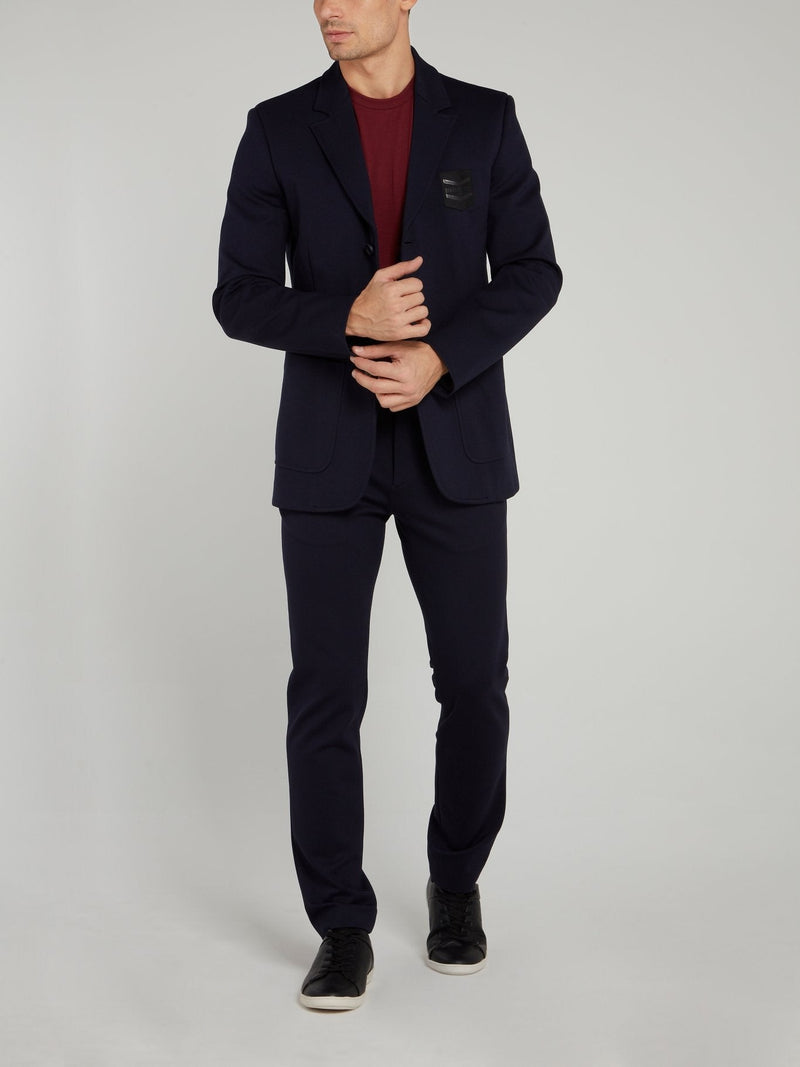 Navy Logo Appliquéd Blazer