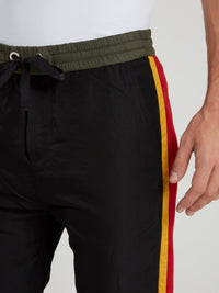 Drawstring Side Stripe Sweat Pants