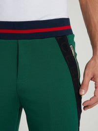 Green Contrast Waistband Trousers