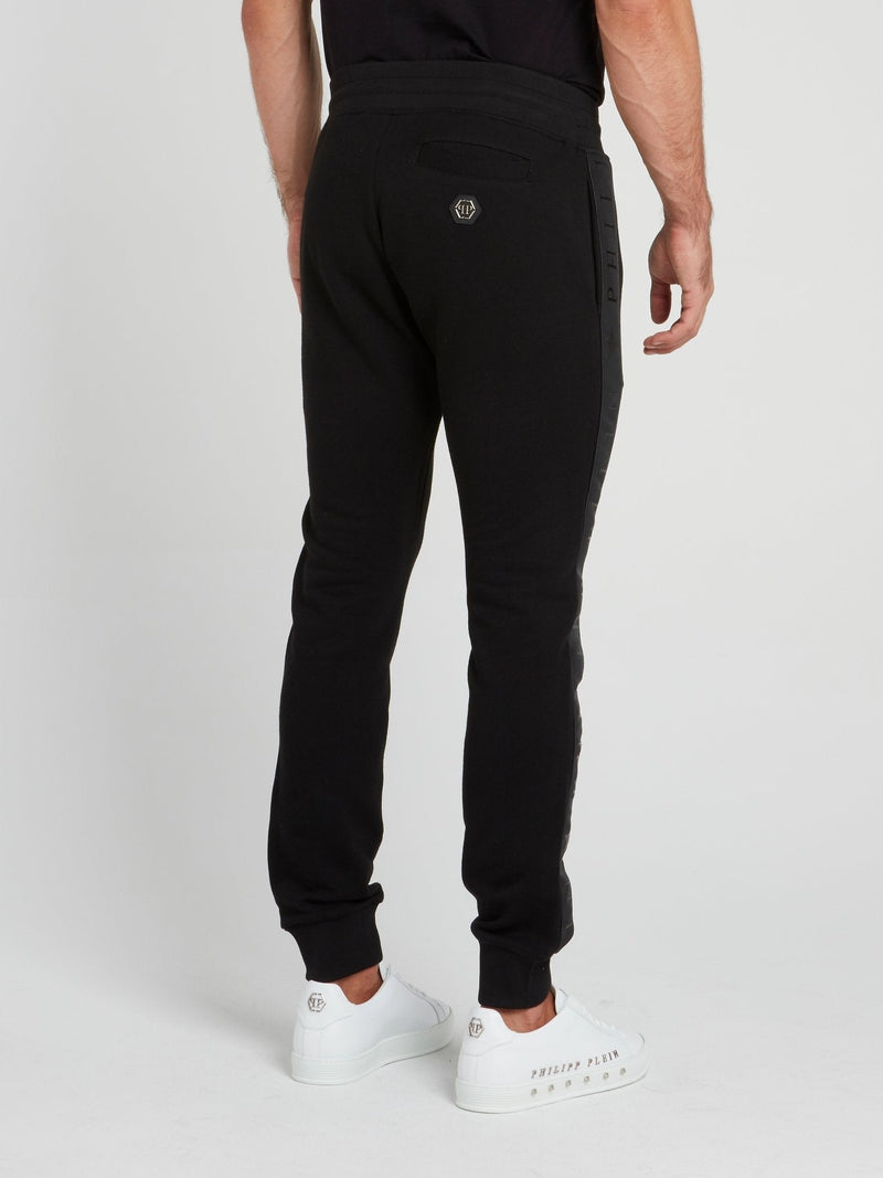 Black Logo Side Stripe Jogging Trousers