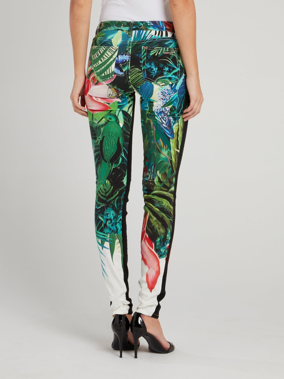 Tropical Print Slim Fit Jeans