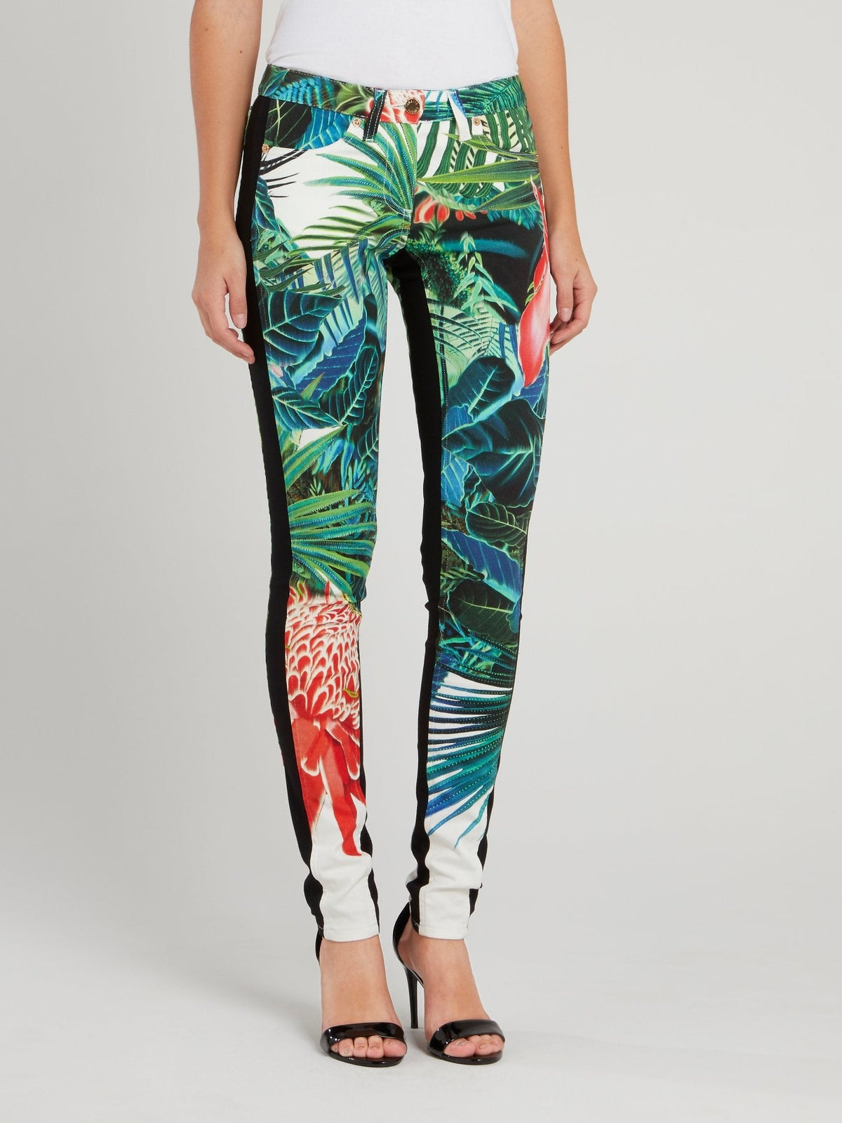 Tropical Print Slim Fit Jeans