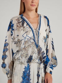 Bishop Sleeve Floral Printed Kaftan