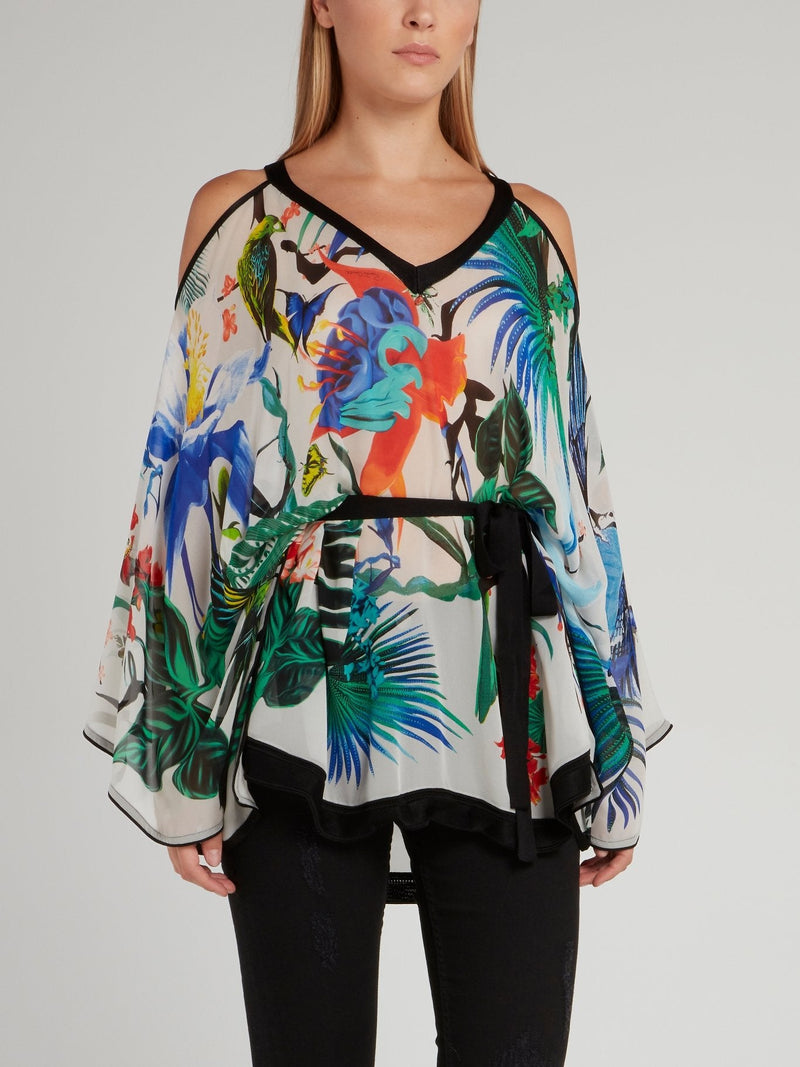 Flora and Fauna Cold Shoulder Short Kaftan