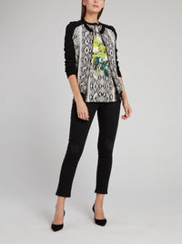 Snake Skin Zip Up Cardigan