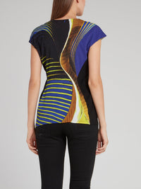 Multicoloured Cap Sleeve Shirt
