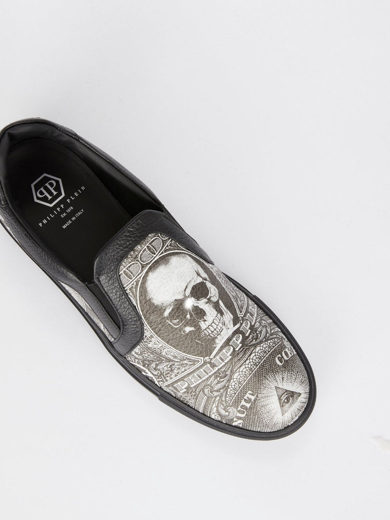 Dollar Skull Slip On Sneakers