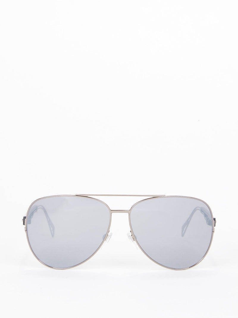 Gun Metal Smoke Mirror Aviator Sunglasses