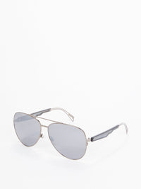 Gun Metal Smoke Mirror Aviator Sunglasses