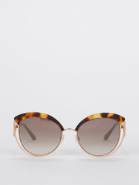 Tortoiseshell Cat Eye Logo Sunglasses