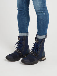 Navy Mesh Sneaker Boots