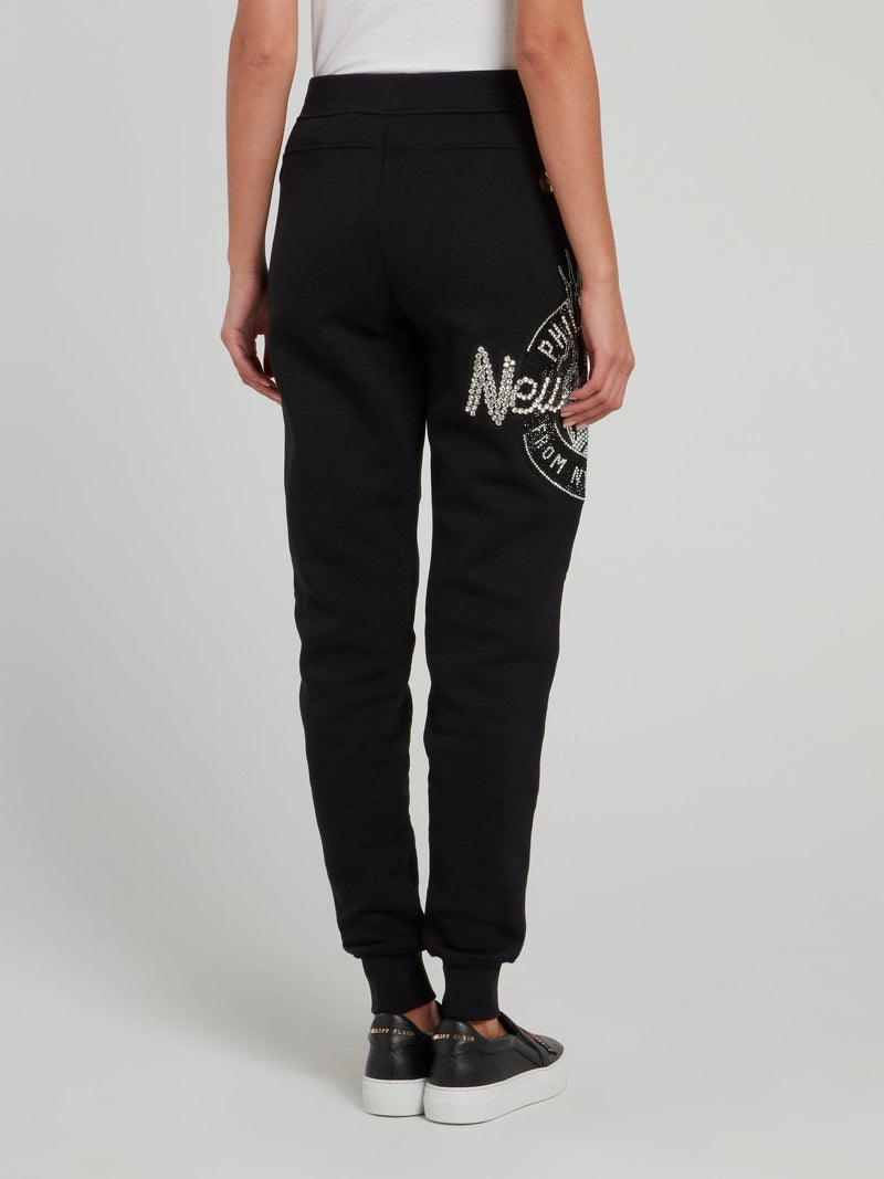 Black Studded Jogging Trousers