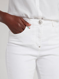 White Cropped Skinny Jeggings