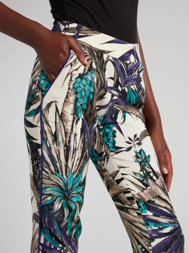 Tropical Print Capri Pants