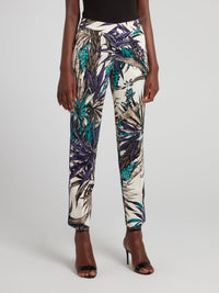 Tropical Print Capri Pants