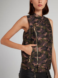 Camouflage Zip Up Gilet