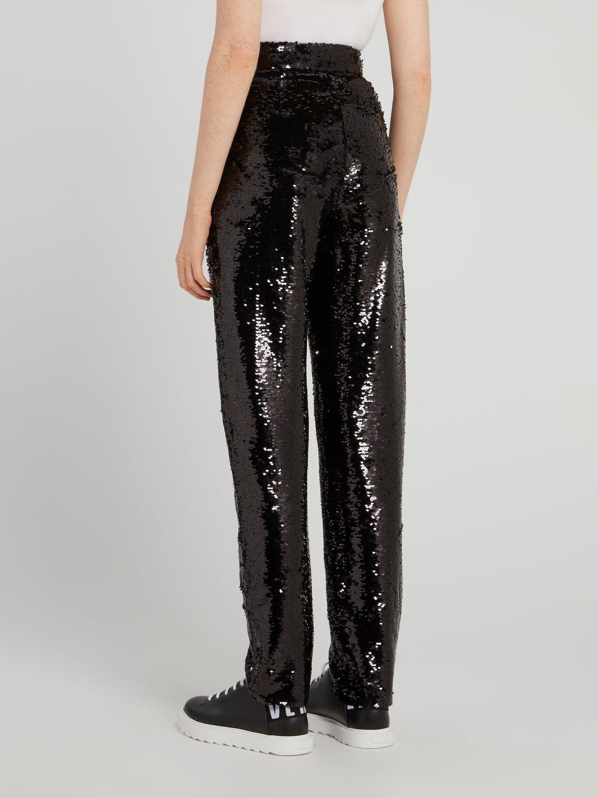 Sequin Embellished Jersey Pants