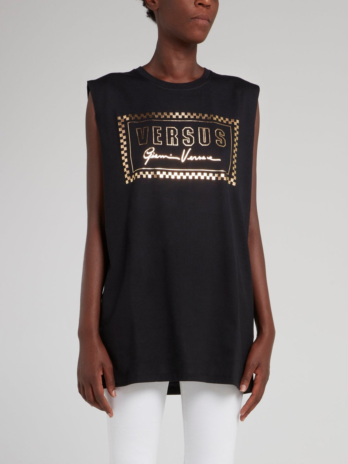 Black Logo Sleeveless T-Shirt