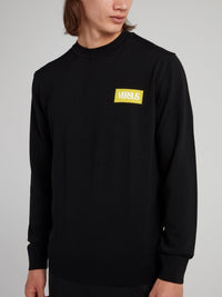 Black Logo Knit Pullover