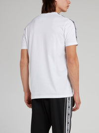 White Shoulder Logo Tape T-Shirt