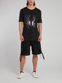 Black Spider Embroidered T-Shirt