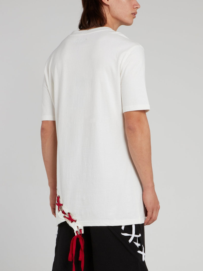 White X-String Panel T-Shirt