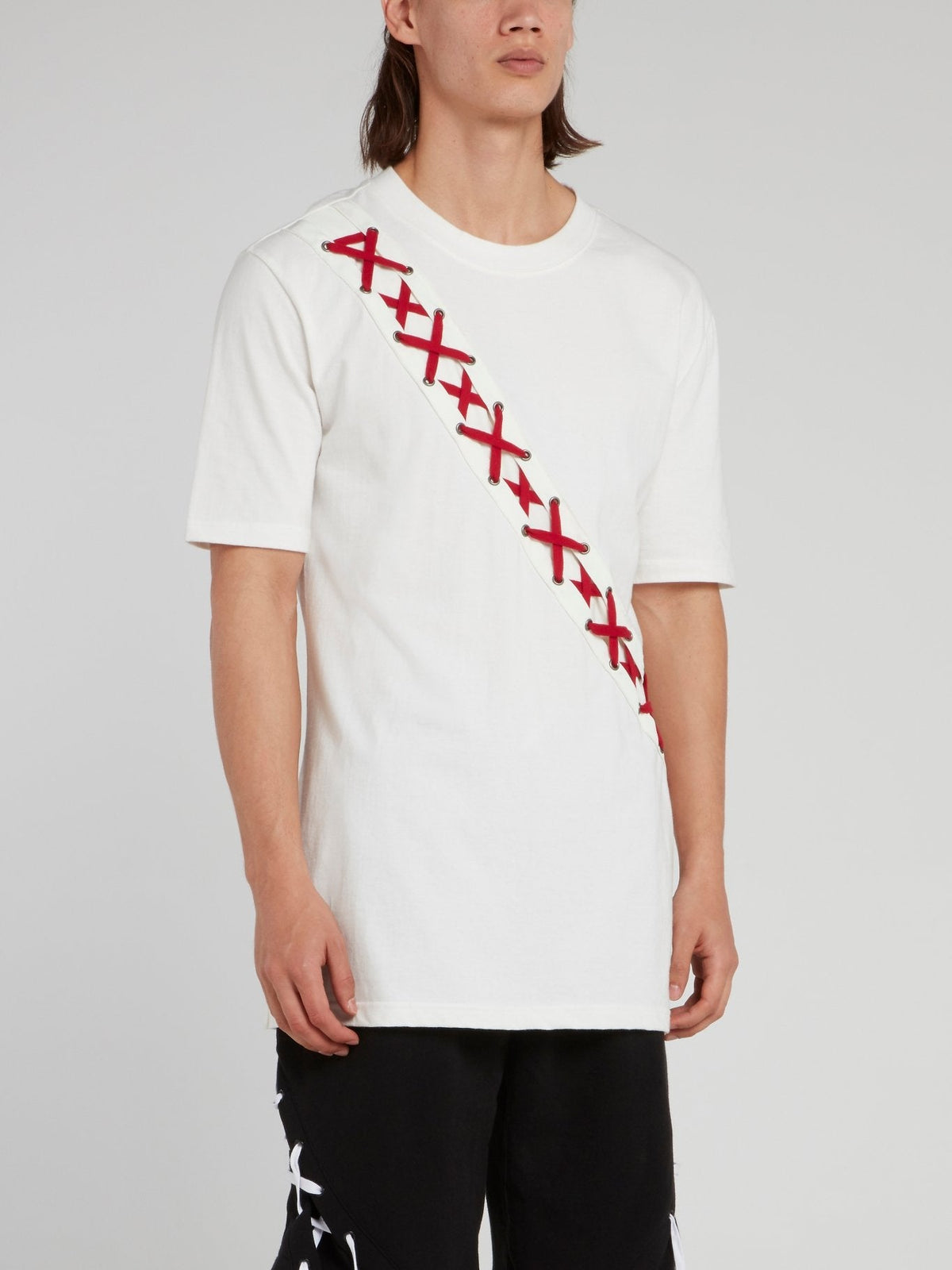 White X-String Panel T-Shirt