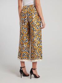 Baroque Leopard Print Midi Pants