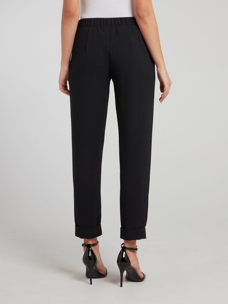 Black High Waist Tapered Pants