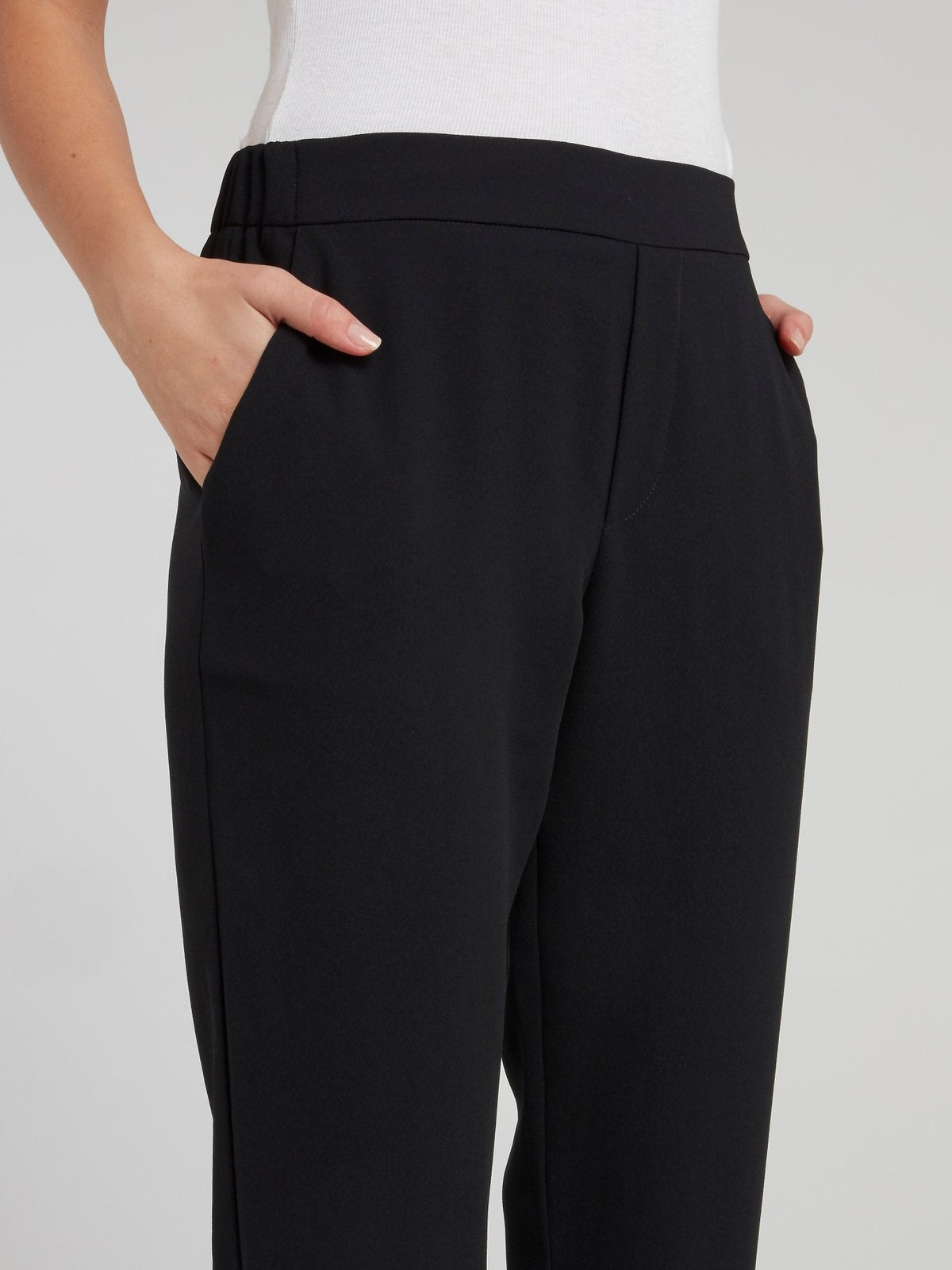 Black High Waist Tapered Pants