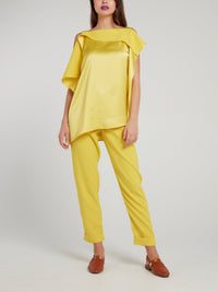 Yellow High Waist Tapered Pants