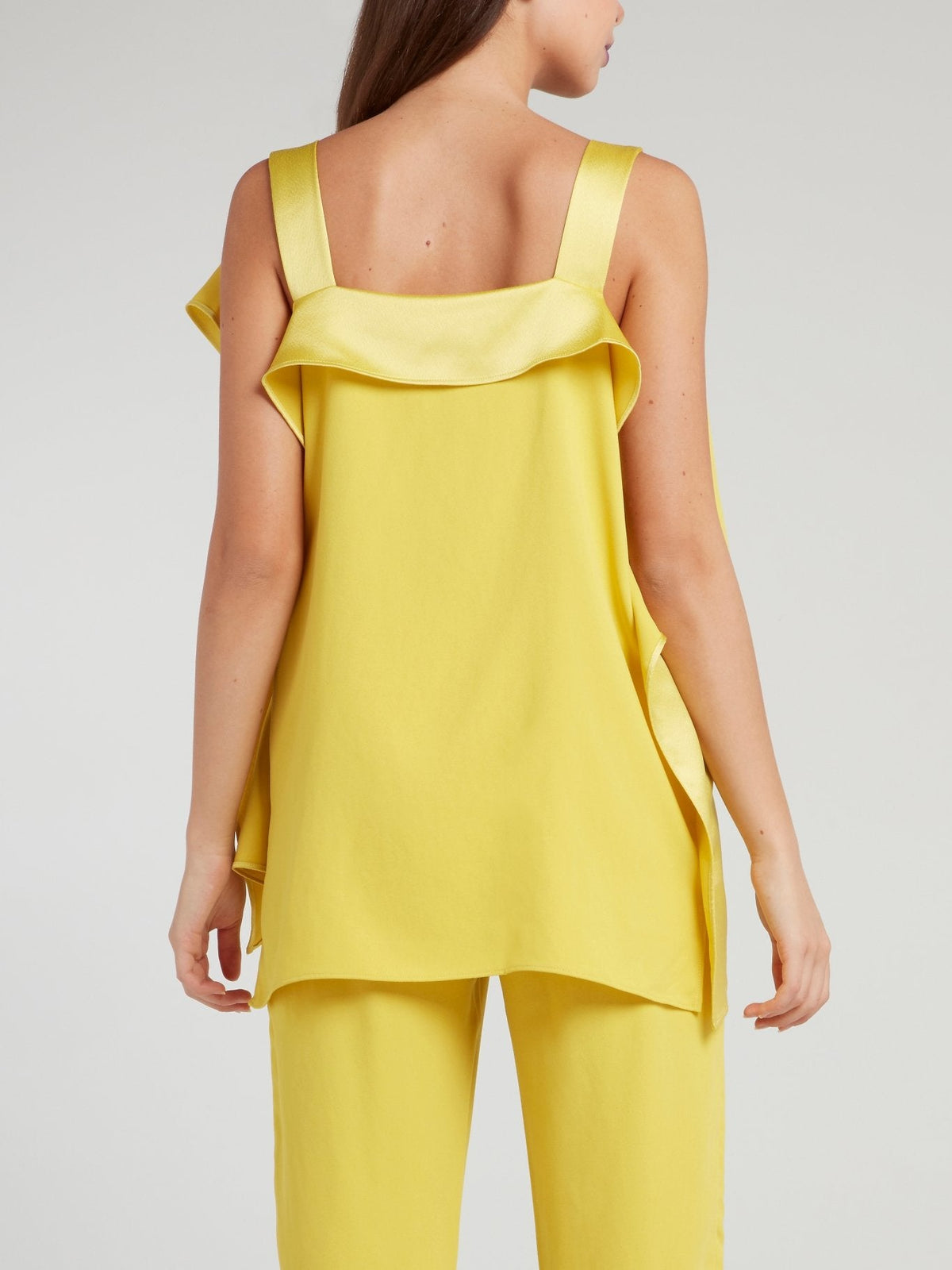 Yellow Asymmetric Satin Top