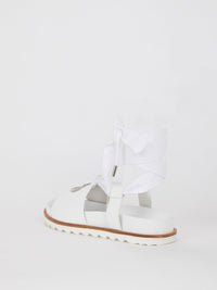 White Nappa Gladiator Sandals