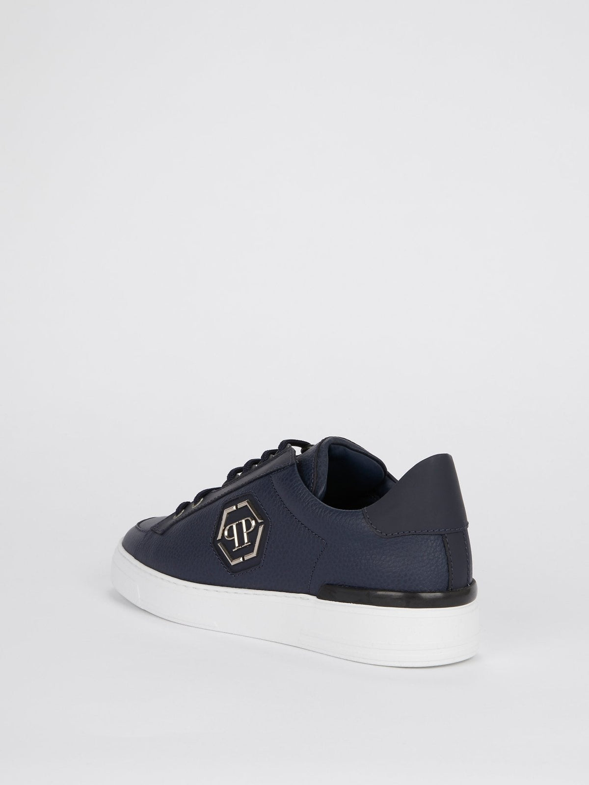 Navy Low Top Leather Sneakers