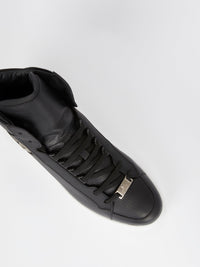 Black High Top Leather Sneakers