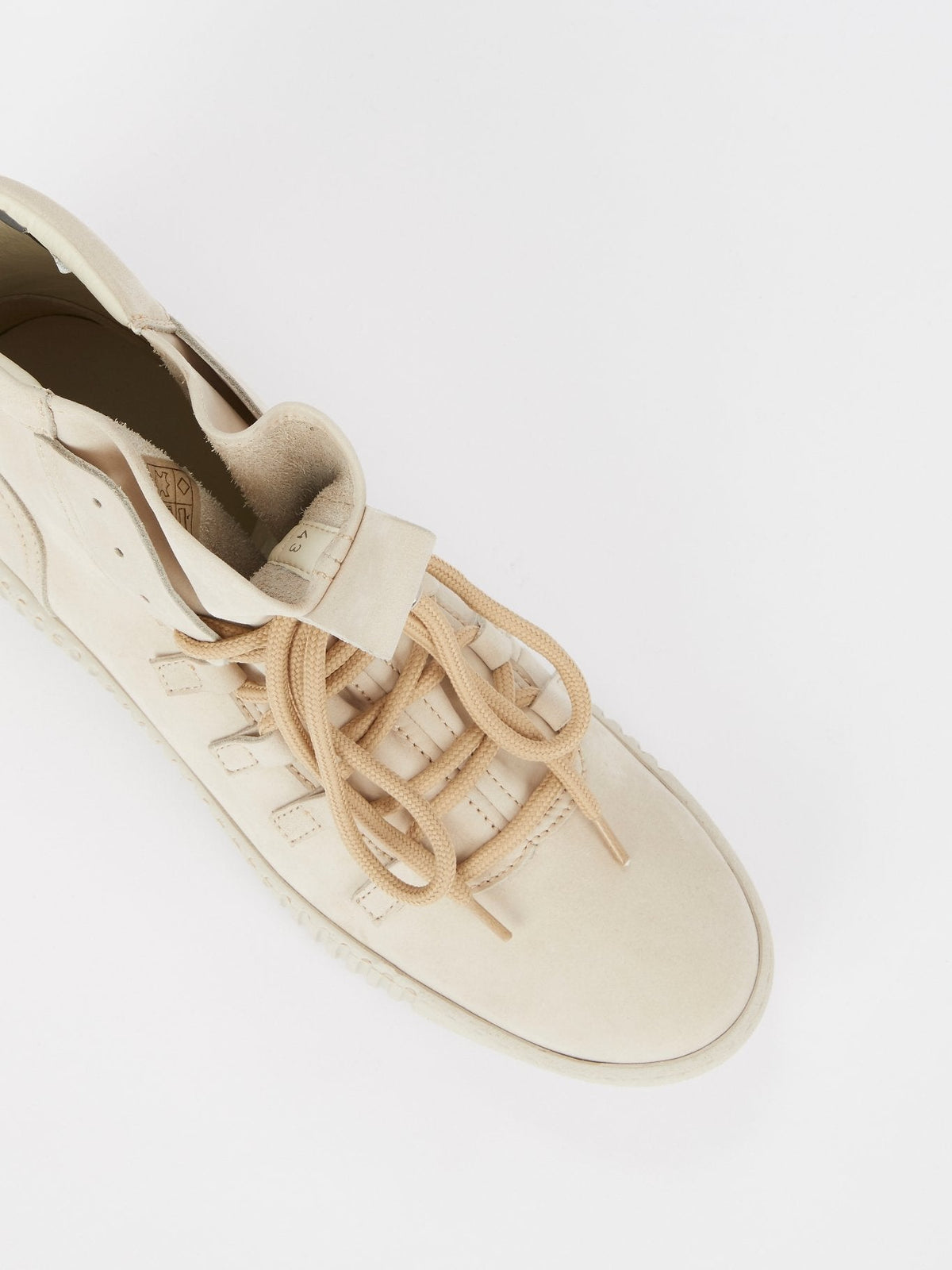 Beige High Top Logo Sneakers