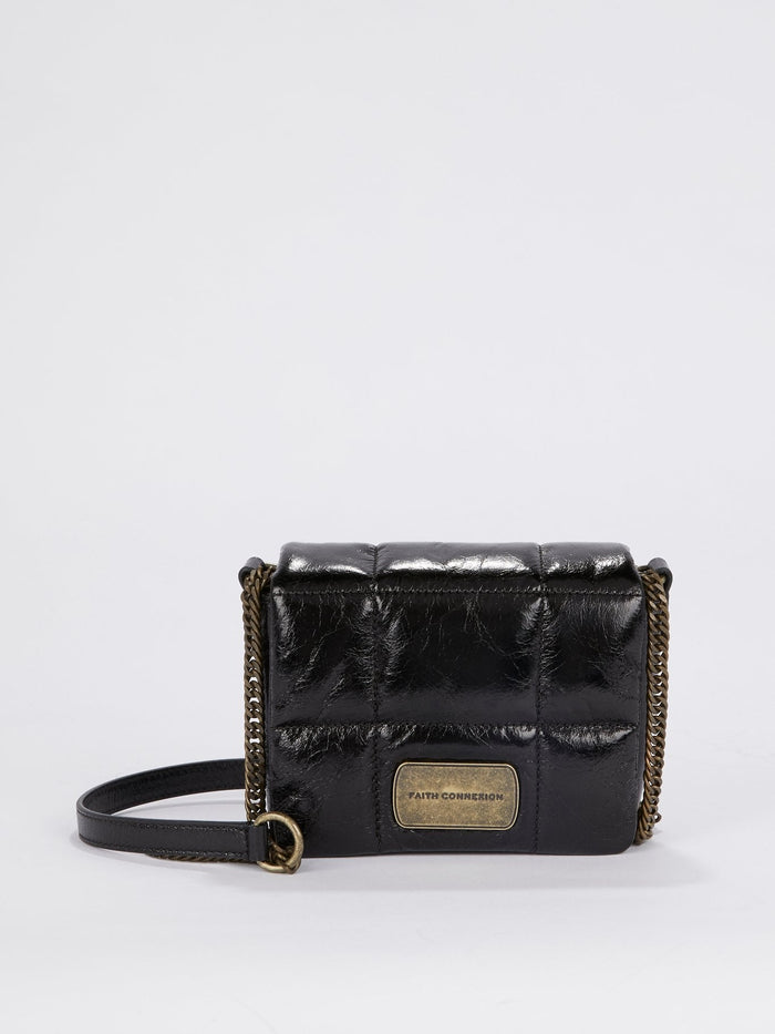 Black Quilted Leather Crossbody Bag